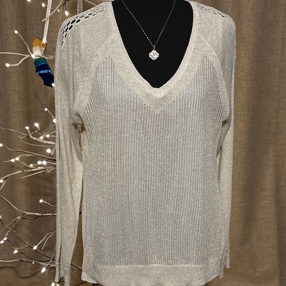 Lucky Brand Metallic Taupe Gold Knit Tunic (NWT) - Picture 2 of 3
